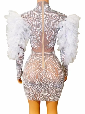 kimsheinfashion AD1895 end Performance Mini Dress for Women at Sexy Nightclubs and Elegant Pearl Birthday Celebrations