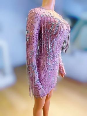 AD2455 Shiny Women's Long Sleeve Protective Cover Dress with Fringe The Perfect Addition to Your Snowmobile Collection