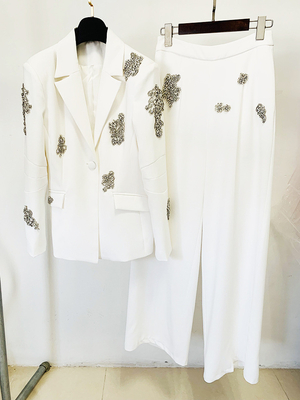 European and American Style Full Sleeve Crystal Embellished Fashion Two-Piece Set SR2339 with Eco-Friendly Craftsmanship