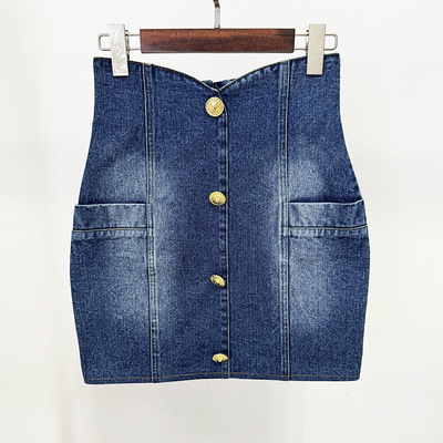 SR2331 Kimshein Denim Jacket and Skirt Set for Women's Party Outfit Two-Piece Twin Pack