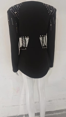 SR2326 Women's Slim Fit Single Button Short Western-style Suit Jacket Design Long Sleeve Daily Office Formal Women's Knitted