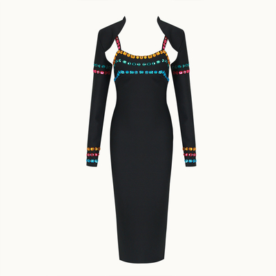SR2309 Kimshein Fashion end Women's Crystal Stone Dress Casual Style Short Length Top Summer Two-piece Set for Women