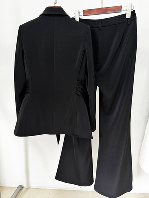 SR2317 Celebrity Women's Two-Piece Set with Designer Silk Ribbon Waist Belt in Picture Color