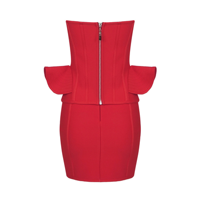 SS2261 Two-Piece Set for Women The Ultimate Summer Party Attire Featuring Breathable Fabric and Elegant Off-Shoulder Design