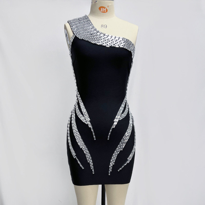 Crystal Decoration Short Mini Bandage Dress for Women Other Length ED2673 Kimshein Fashionable Sexy Women's Clothing
