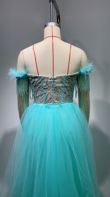 Logo Customized Craft Embossing Weaving Method Loom ED2674 Fashion Women's Dress for Party
