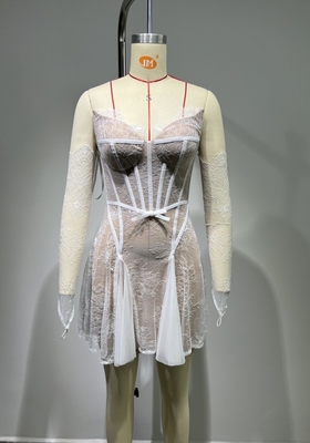 Polyester/Cotton Material Sexy Role Play Costume ED2660 Off-Shoulder Mini Dress for Women's Elegant Evening Party Dress