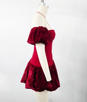 SB3301 Kimshein Fashion Party Dresses Off the Shoulder Sleeveless Mini Bandage Dress with a Tight Fit Made in Guangdong