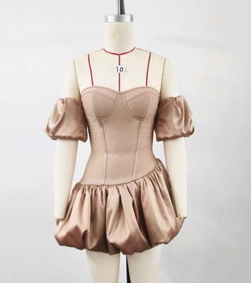 SB3301 Kimshein Fashion Party Dresses Off the Shoulder Sleeveless Mini Bandage Dress with a Tight Fit Made in Guangdong