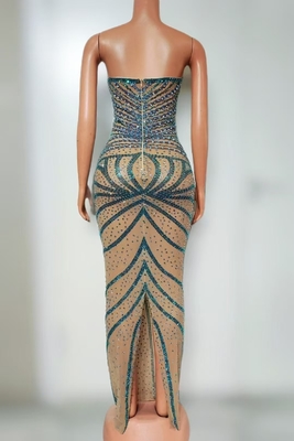 AD2478 Handmade Women's Fashion Crystal Dress Perfect for Birthdays and Special Occasions