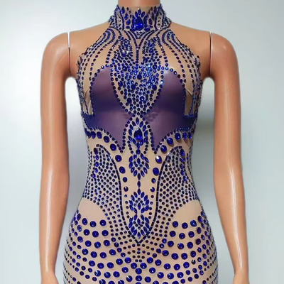 AD2480 Crystal Club Sexy Dress Women's Nightclub Mini Dress with Beaded Weaving Method Loom Weaving Logo/Graphic Customizable
