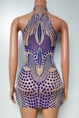 AD2480 Crystal Club Sexy Dress Women's Nightclub Mini Dress with Beaded Weaving Method Loom Weaving Logo/Graphic Customizable