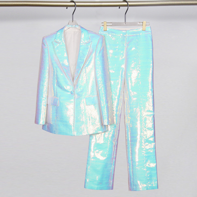 Formal V-Neck Style SR2324 Women's Luxury Sequin Pantsuit Long Sleeve Suit for Nightclub Sexy Party Outfit