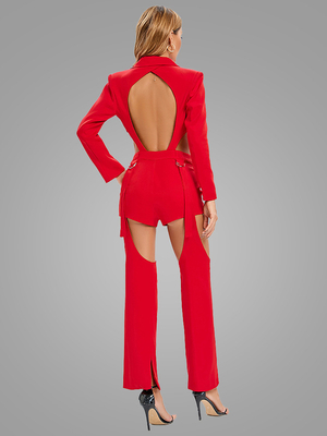 SR2311 Kimshein Women's Fashion Hollow Out Two-Piece Set Long Sleeve Wide Leg Pants and Durable from Guangdong for Spring