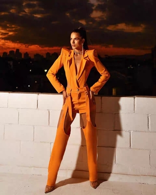 SR2311 Kimshein Women's Fashion Hollow Out Two-Piece Set Long Sleeve Wide Leg Pants and Durable from Guangdong for Spring