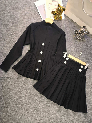 SR2301 Birthday Outfit Stylish and Elegant Pleated Dress in Picture Color with Two-Piece Set