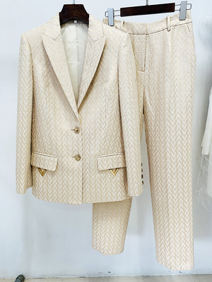 SR2300 Kimshein Spring Two-Piece Women's Business Suit Regular Sleeves and Polyester/Cotton Fabric for Professional Look