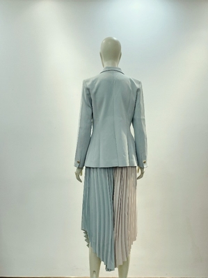 SR2302 Kimshein Fashion Spring/Summer Two-Piece Set Long-Sleeved Blouse and Pleated Skirt with Intelligent Tracking Support