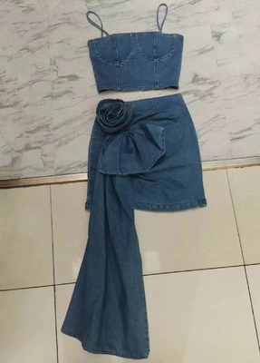 SS2245 Kimshein Denim Two-Piece Dress The Perfect Combination of Style and Elegance for Women