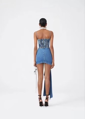 SS2245 Kimshein Denim Two-Piece Dress The Perfect Combination of Style and Elegance for Women