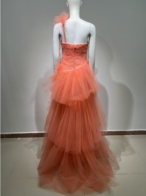 Other Print Method Asymmetrical Silk Pleated Midi Evening Dress for Women Customized One-Shoulder Fashion Dress ED2633