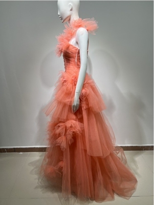 Other Print Method Asymmetrical Silk Pleated Midi Evening Dress for Women Customized One-Shoulder Fashion Dress ED2633