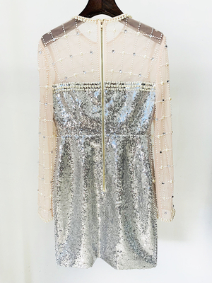 ED2663 Fashionable Women's Elegant Party Mini Dress with Crystal Beads and Straight Knife Style in Satin Lining