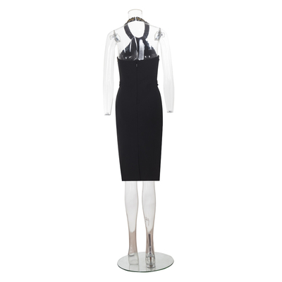 Polyester BASICS SB3310 Sleeveless Sequin Party Dress with Intricate Water Drill Embellishments