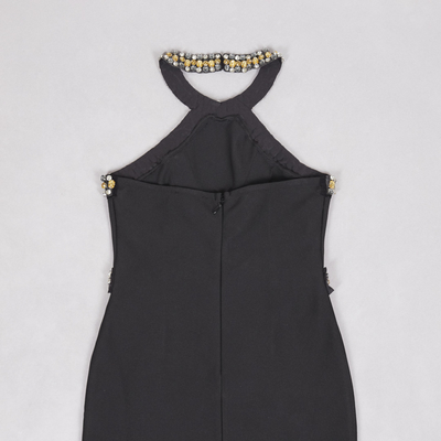 Polyester BASICS SB3310 Sleeveless Sequin Party Dress with Intricate Water Drill Embellishments