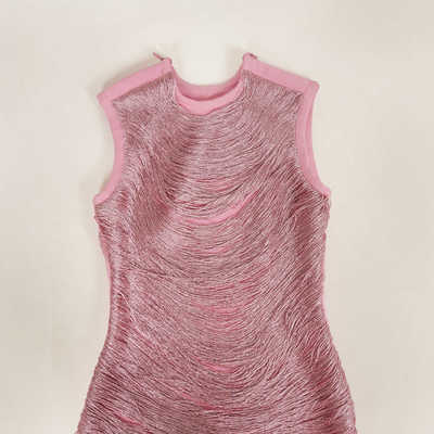 SB3292 Pink Tassel Bandage Dress for Elegant and Environmentally Friendly Dance Party Dress