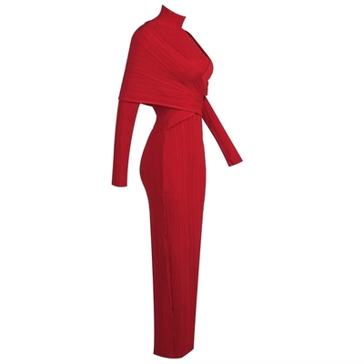 LS2589 Long Sleeve Nightclub Clothing for Women's Christmas in Winter Dress made of Bandage Fabric