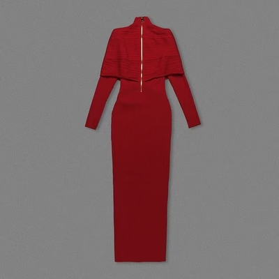 LS2589 Long Sleeve Nightclub Clothing for Women's Christmas in Winter Dress made of Bandage Fabric
