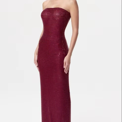 SB3320 Women Fashion Strapless Dresses for Party Crystal Dress Women Rhinestone Prom Evening Dress
