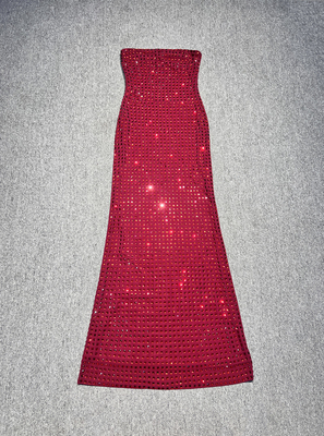 SB3320 Women Fashion Strapless Dresses for Party Crystal Dress Women Rhinestone Prom Evening Dress