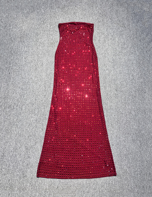 SB3320 Women Fashion Strapless Dresses for Party Crystal Dress Women Rhinestone Prom Evening Dress