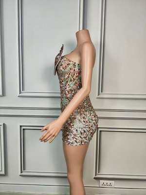 Customizable Logo Luxury Mini Rhinestone Party Club Tight Dress for Women Elegant AD2402 Dress