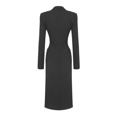 SR2281 Black Long Sleeve Two-Piece Sexy Suit for Women Fashion Dress Set with Suit Jacket Hollow Out Night Party Outfit