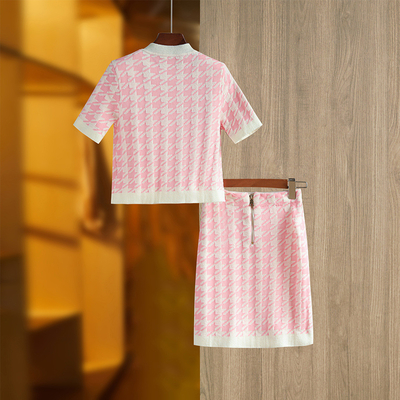 Summer Autumn Spring Winter SS2234 Women's Buttoned Dress and Short Sleeve Top Set with Multiple Payment Options