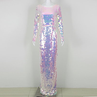 ED2655 Mirror Evening Dress Transparent One-Piece Birthday Celebration Dance Party Performance Suit for Female Dancers