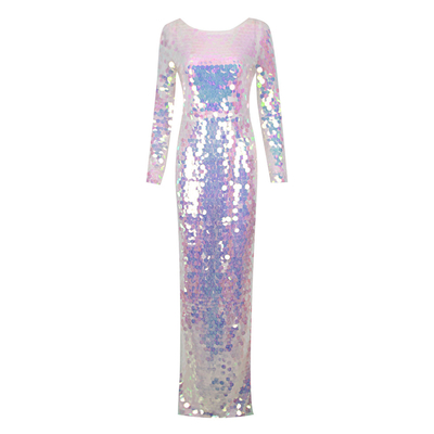 ED2655 Mirror Evening Dress Transparent One-Piece Birthday Celebration Dance Party Performance Suit for Female Dancers