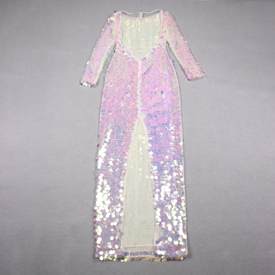 ED2655 Mirror Evening Dress Transparent One-Piece Birthday Celebration Dance Party Performance Suit for Female Dancers