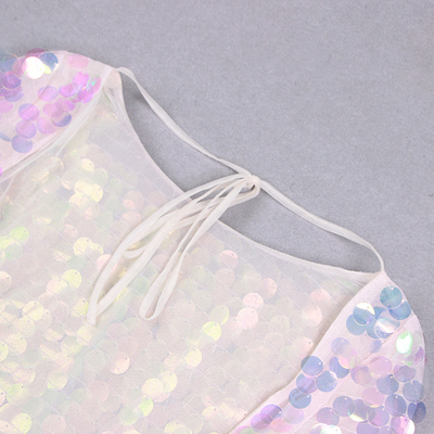 ED2655 Mirror Evening Dress Transparent One-Piece Birthday Celebration Dance Party Performance Suit for Female Dancers