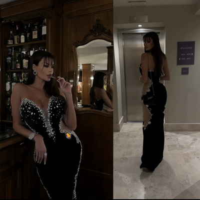 ED2651 Off-Shoulder V-Neck Backless Loose Long Sleeve Pleated Spring Women's Fashion for Club Party Wide Neckline Design