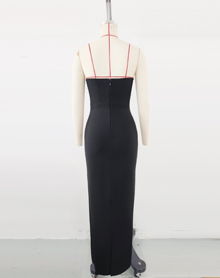 SB3296 Off-Shoulder Sleeveless Evening Gown Sexy Crystal Maxi Bandage Dress with Water Crystal Decoration