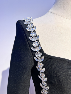 LS2588 Luxury Crystal Maxi Dress for Women Spring Season Smart Tracking Elastic Band 7-Day Fast Sampling