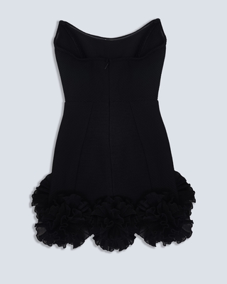 Off-Shoulder Tight Handmade Floral Dress Basic and Simple Style Mini Cocktail Dress for Women at Business Functions