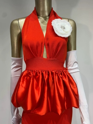 100 Pieces Non-woven Fabric Weaving Method Sexy Backless Party Elegant Dress for Summer