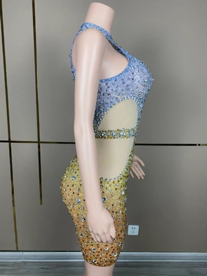 AD1819 Luxurious Diamond Dress Short and Tight Club Dress 7-Day Fast Sampling with Modern Dance Costume Luxurious Design