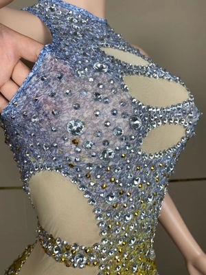 AD1819 Luxurious Diamond Dress Short and Tight Club Dress 7-Day Fast Sampling with Modern Dance Costume Luxurious Design