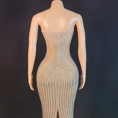 AD1761 Strapless Pearl Beauty Pageant Dress for Women Origin Made Featuring Breathable Fabric and Crystal Embellishments
